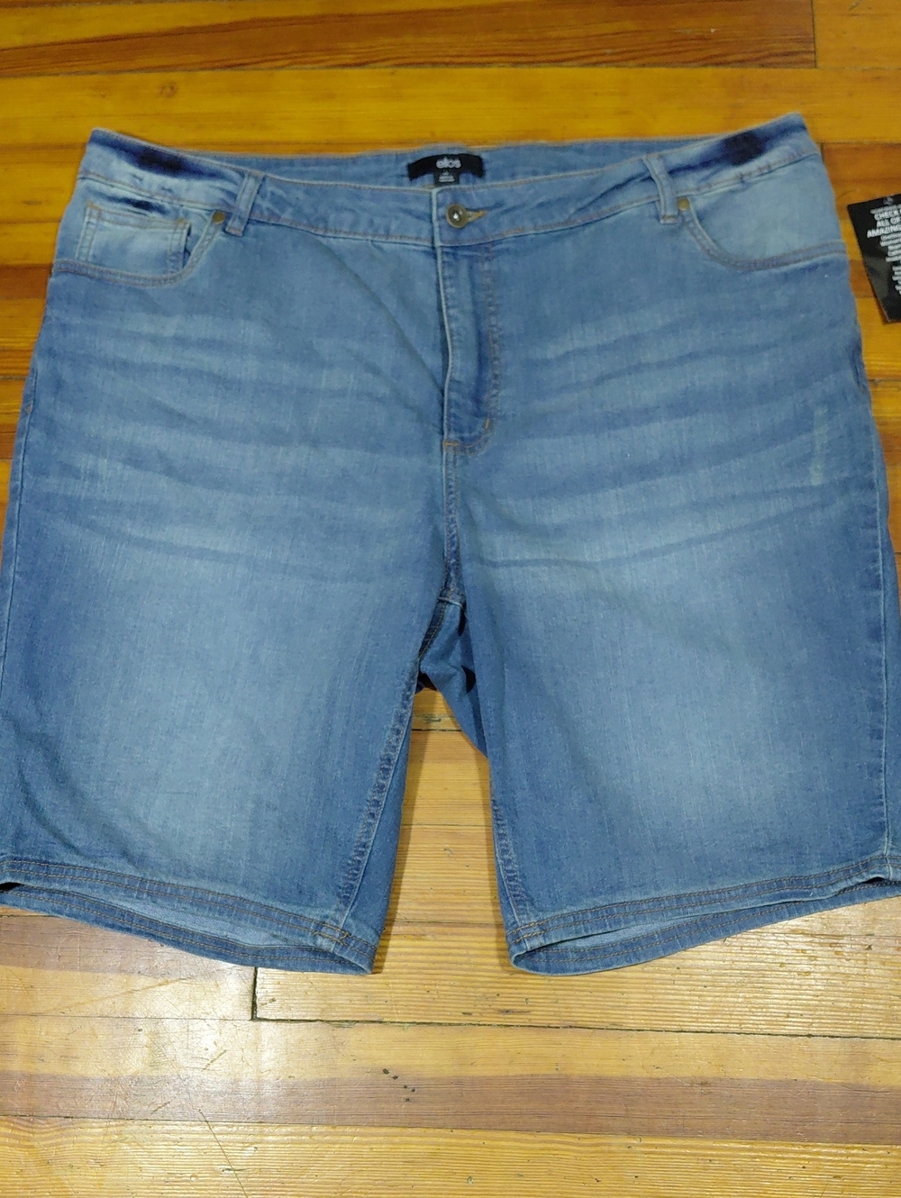 Ellos Faded Stretchy Blue Denim 5 Pockets Jean Shorts Size 22